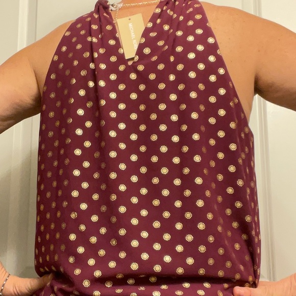 Michael Kors women Halter top size L, NEW Color Burgundy - Picture 10 of 11